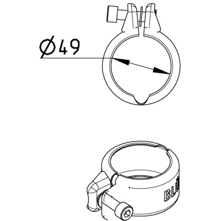 50 mm Låsebøjle syrefast AISI316L/EN1.4404 BLÜCHER