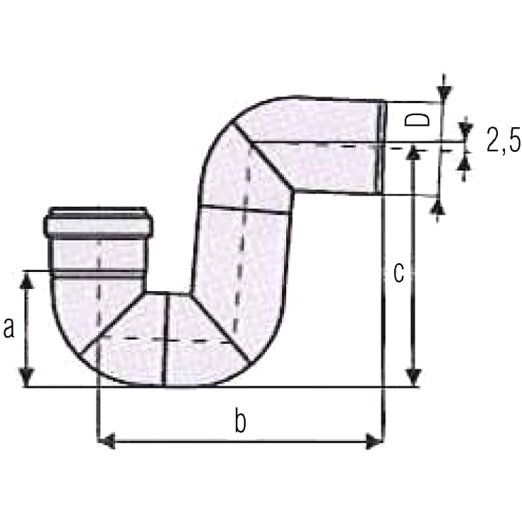 Aco Pipe P-vandlås, Ø75 mm, syrefast stål
