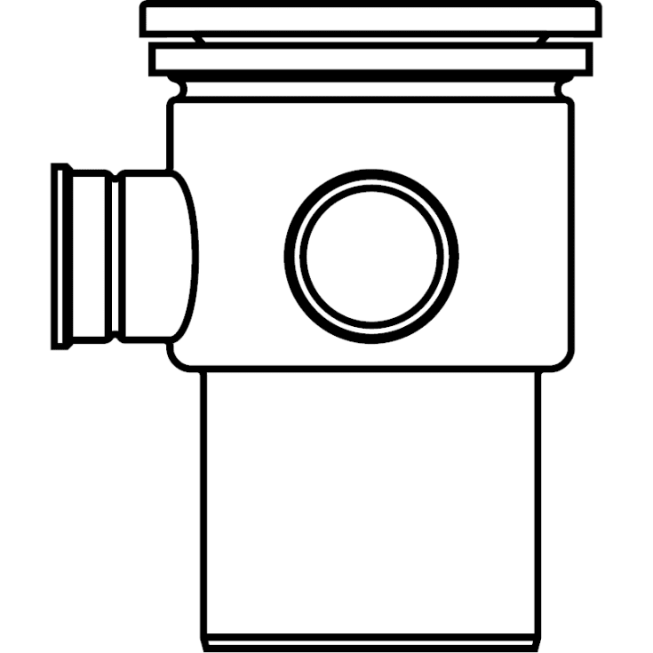 ACO 110 mm avløpsskål for betong, med tappekran, vertikal
