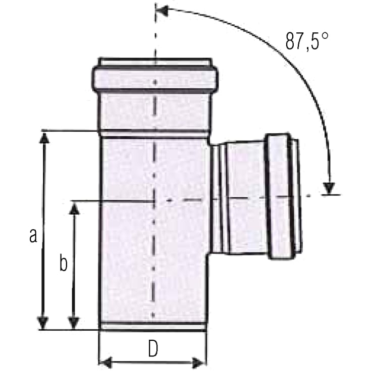 Aco Pipe grenrør, Ø75 mm, 87,5°, rustfrit stål