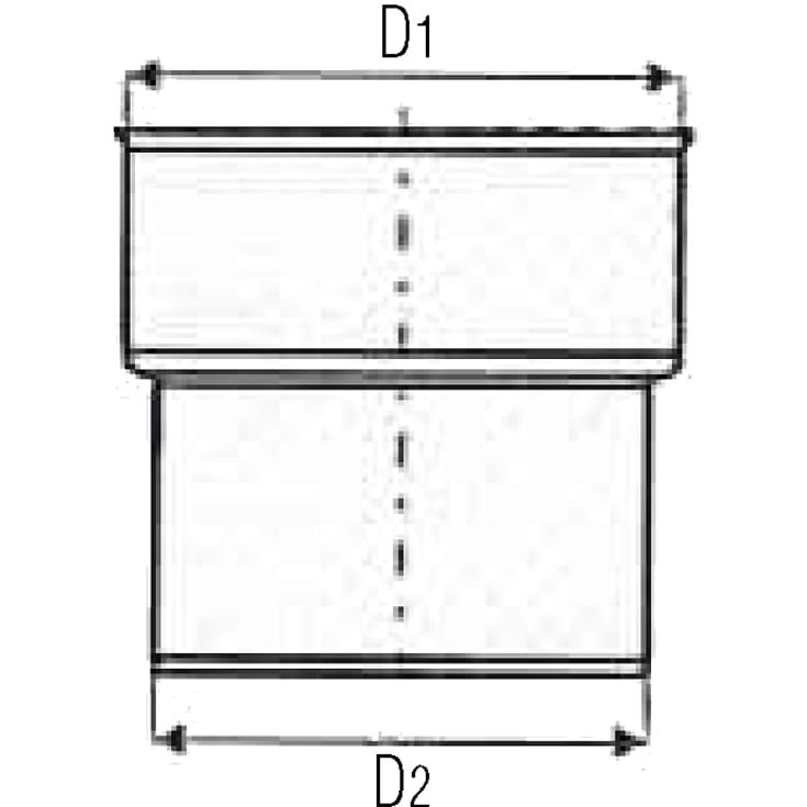 75 mm Overgang for avløp i støpejern, rustfritt stål, syrebestandig AISI316 ACO