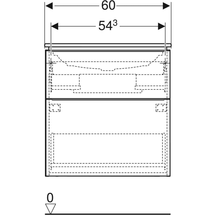 Geberit iCon møbelpakke, 60x48 cm, rengøringsvenlig, eg