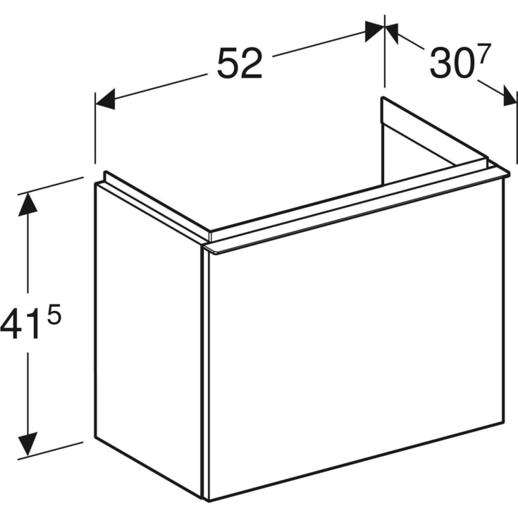 Geberit iCon tvättställsunderskåp, 52x30,7 cm, valnöt
