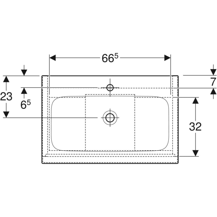 Geberit iCon møbelpakke, 75x48 cm, rengøringsvenlig, hvid højglans/krom