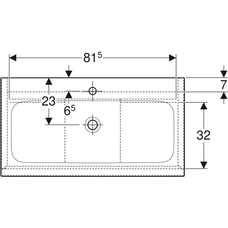Geberit iCon møbelpakke, 90x48 cm, rengøringsvenlig, mat hvid