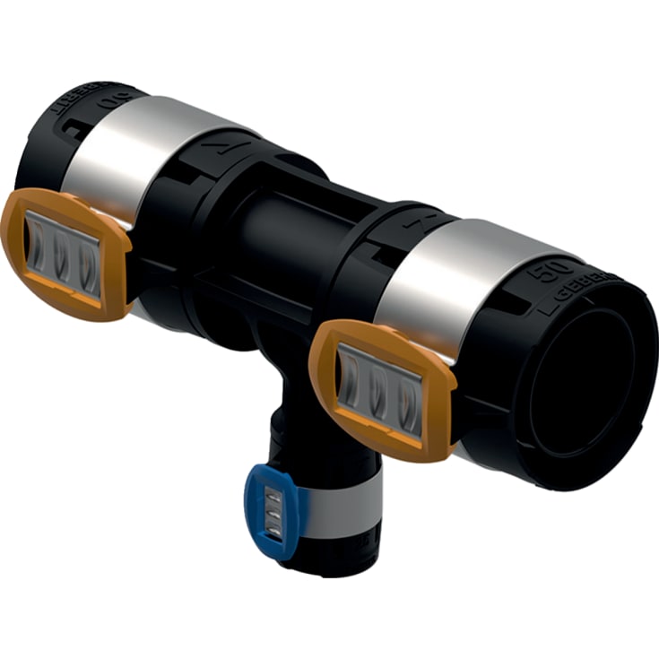 Geberit FlowFit tee 63x25x63mm PPSU sort