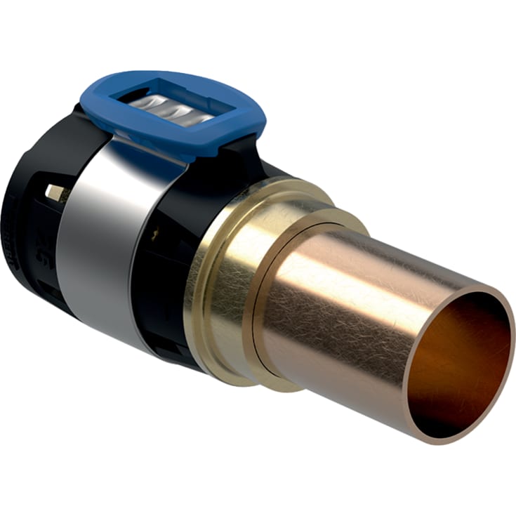 Geberit FlowFit overgang 20x15mm klemring siliciumbronze/Cu