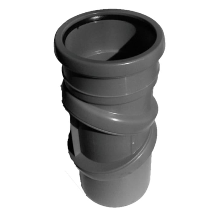 Jotiflex rørbøjning, 0-90°, Ø75 mm, drejbar, muffe, plast, grå