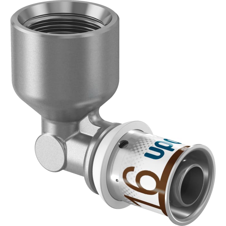 Uponor S-Press Plus vinkel med muffe, 16 mm x 1/2"