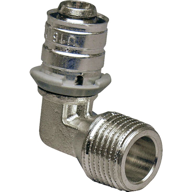 Uponor S-Press Plus vinkel med nippel, 20 mm x 3/4"