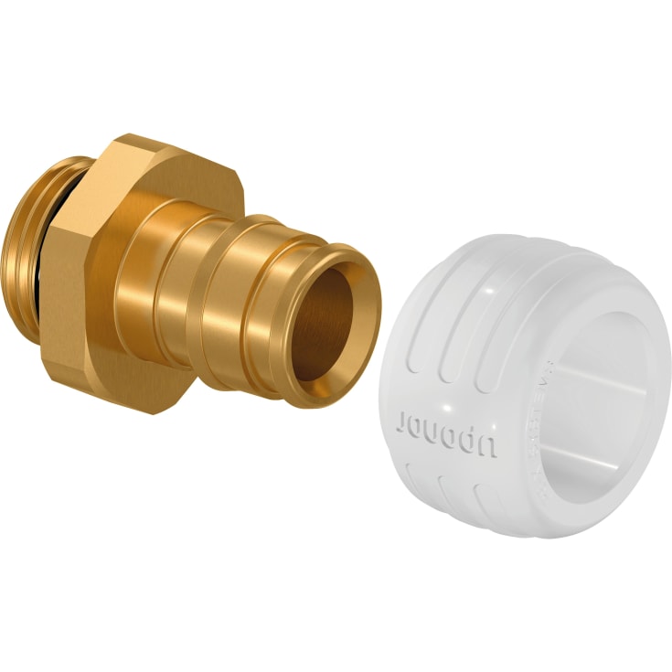 Uponor Aqua PLUS adapter med o-ring, 16x3/8"