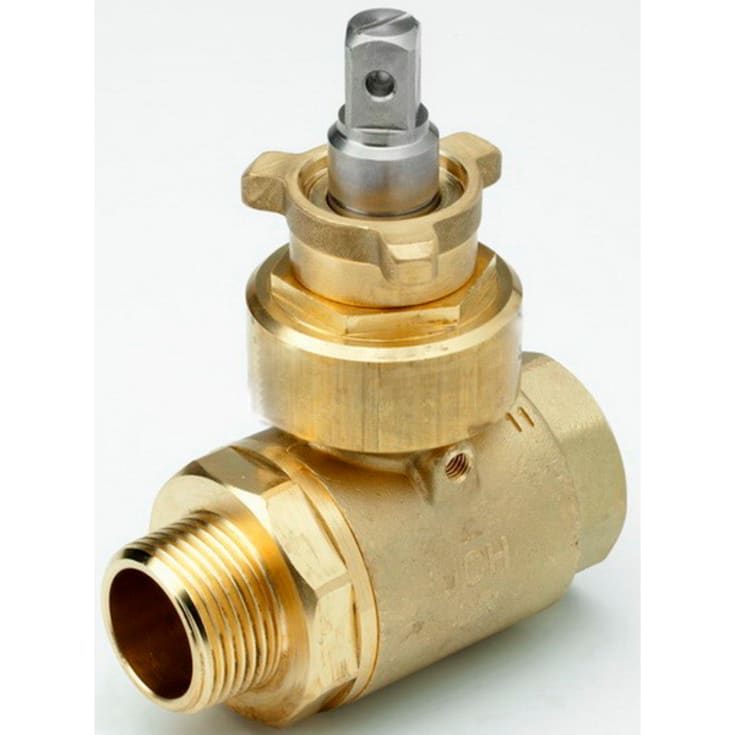 JCH 1.1/4" kuglehane med muffe og nippel, fuldt gennemløb, AVK mm top