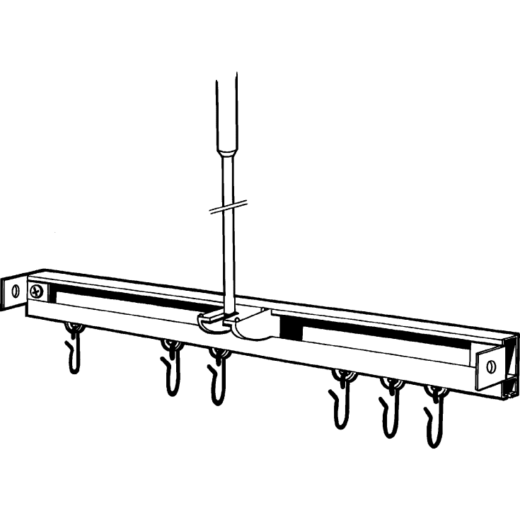 Van Der P Profil2001 badeforhængsstang, 180 cm, sølv