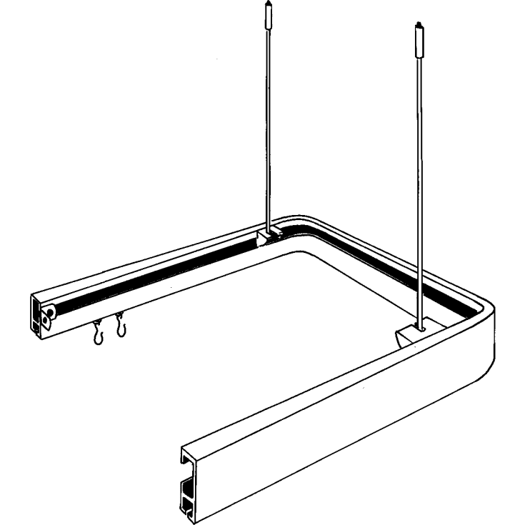 Van Der P Profil2001 duschdraperistång, 90x90x90 cm, silver