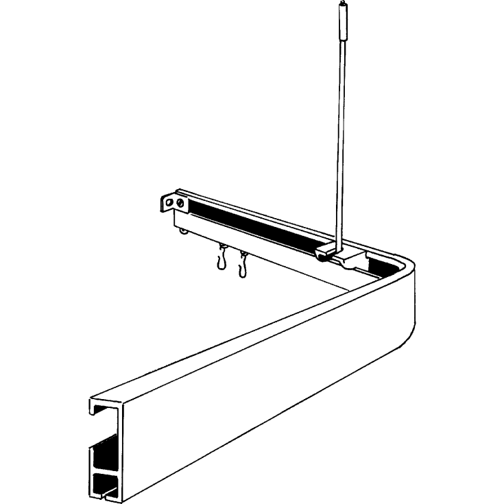 Van Der P Profil2001 badeforhængsstang, 90x90 cm, hvid