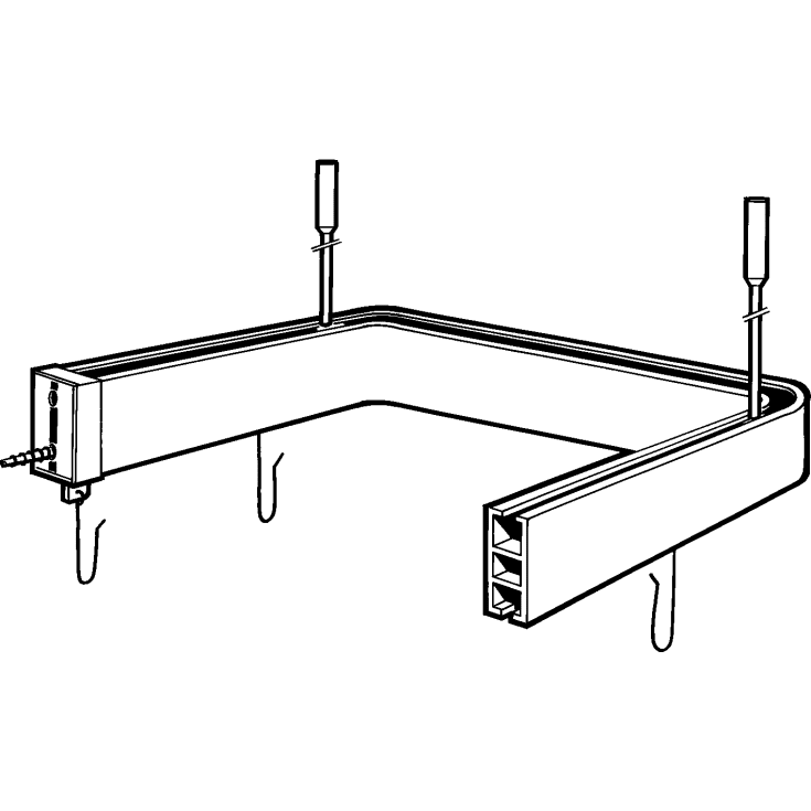 Van Der P Profil5001 badeforhængsstang, 90x90x90 cm, hvid
