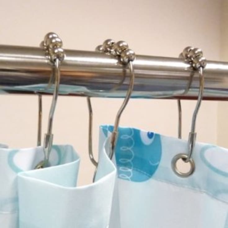 Van Der P ringe til badeforhæng, 12 stk, rustfrit stål