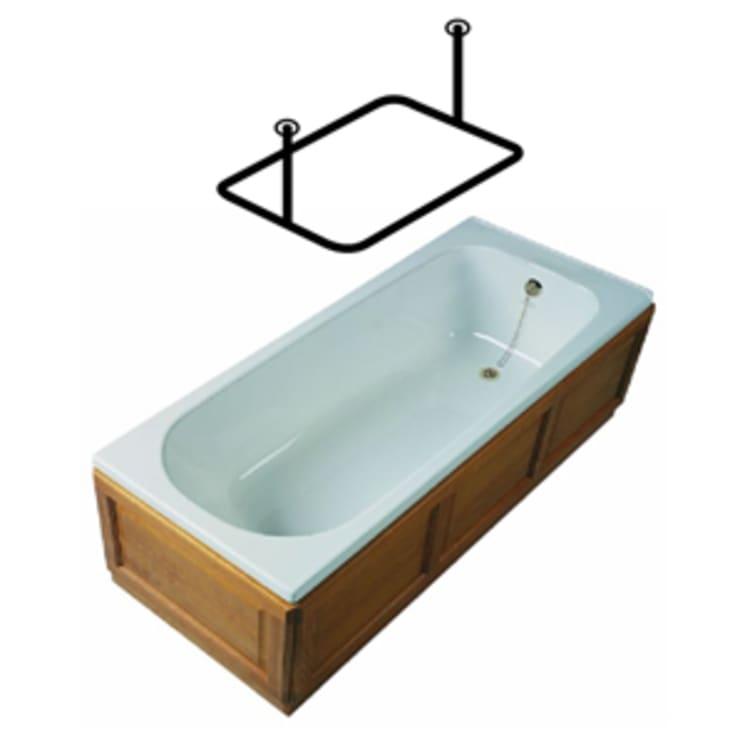 Van Der P 360º dusjforhengstang, 100x100 cm, rustfritt stål