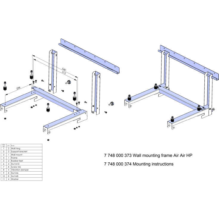 Bosch vægstativ til luft-luft varmepumpe udedel