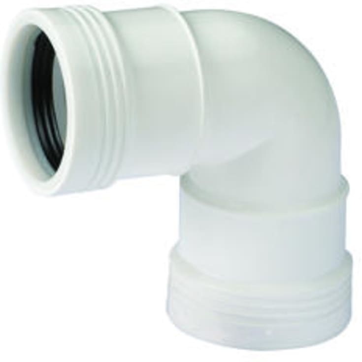 Wavin Wafix afløbsbøjning, 88,5°, Ø32 mm, plast, hvid