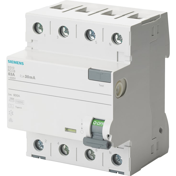 Siemens 5SV jordfelsbrytare A, 4P, 40A