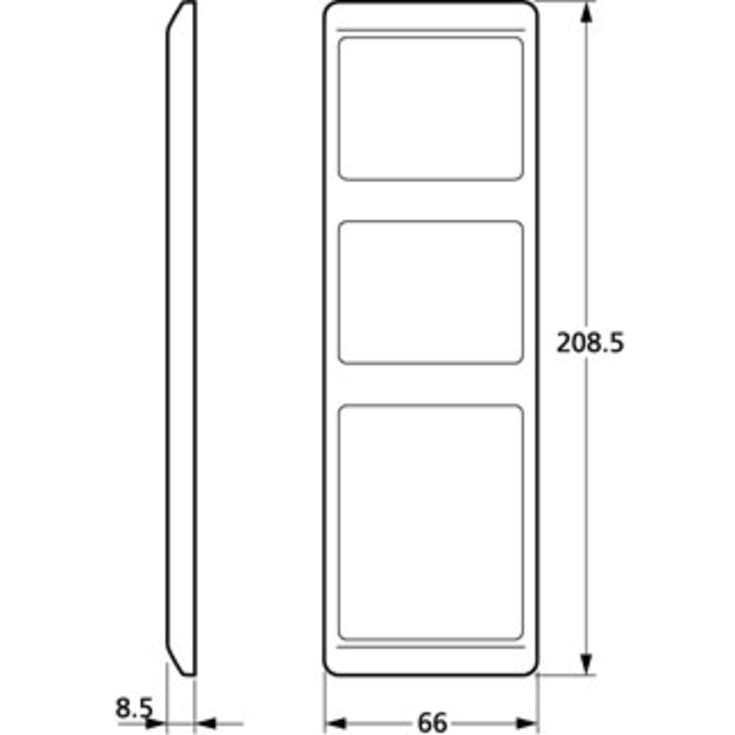 LK Opus 66 ramme, kombi, 3,5 modul, lodret