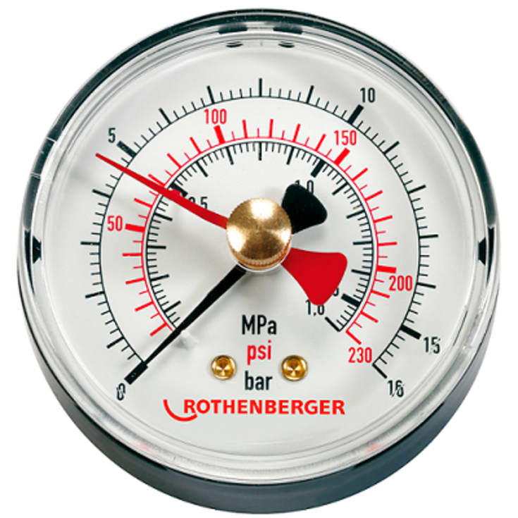 Rothenberger manometer, t/trykprøvepumpe RP 50-S, 16 bar