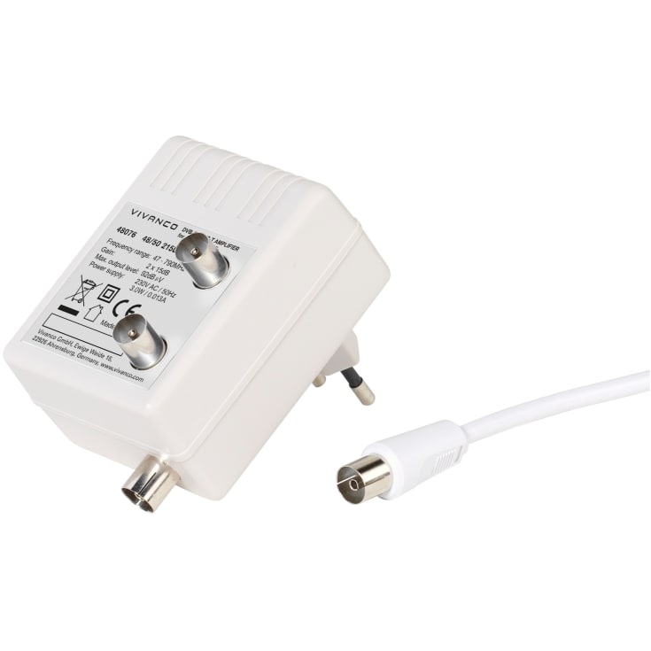 Vivanco antenneforstærker, 2-vejs, 15 dB