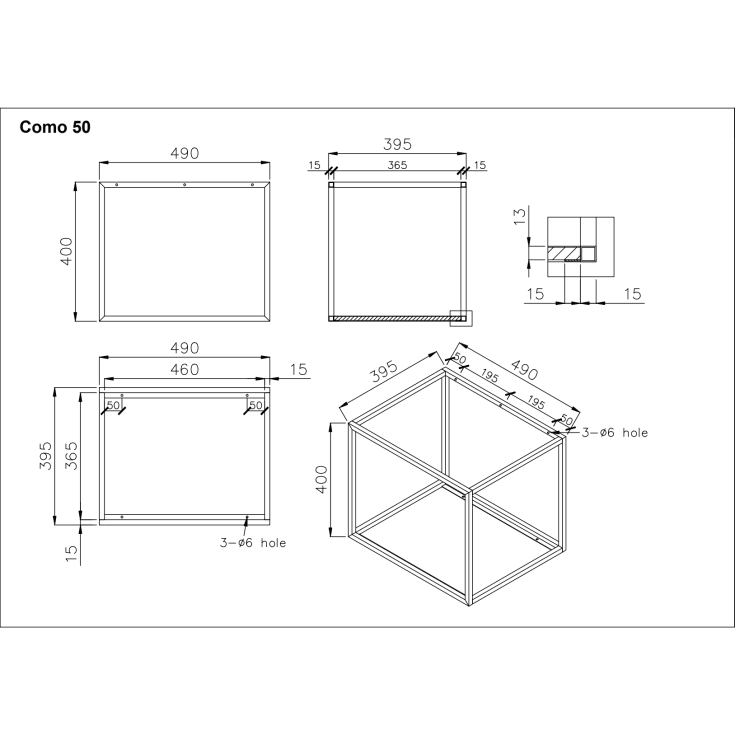 Cassøe Como håndvask, 50x40 cm, mat hvid