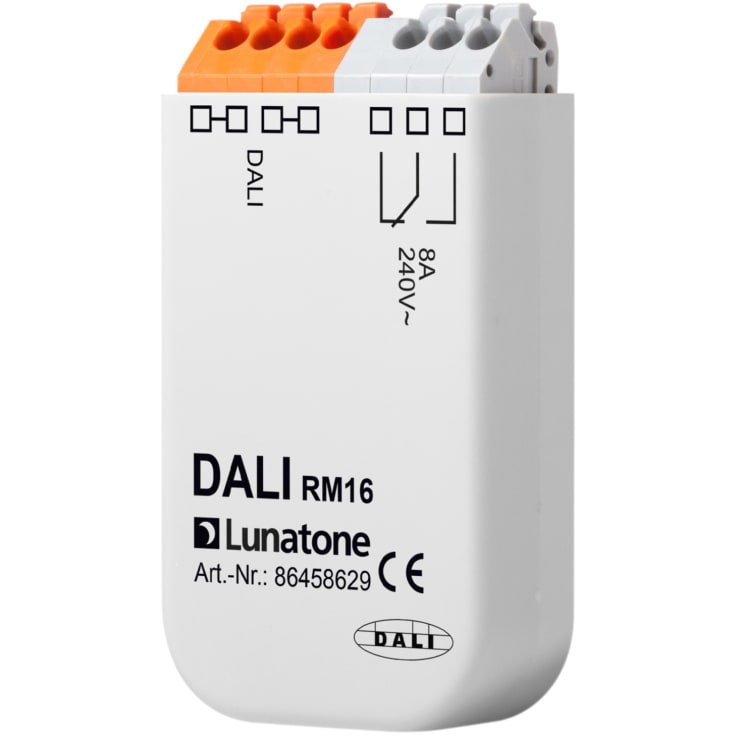 Dali-relé med 230V/8A-omskifter for av/på-kontroll