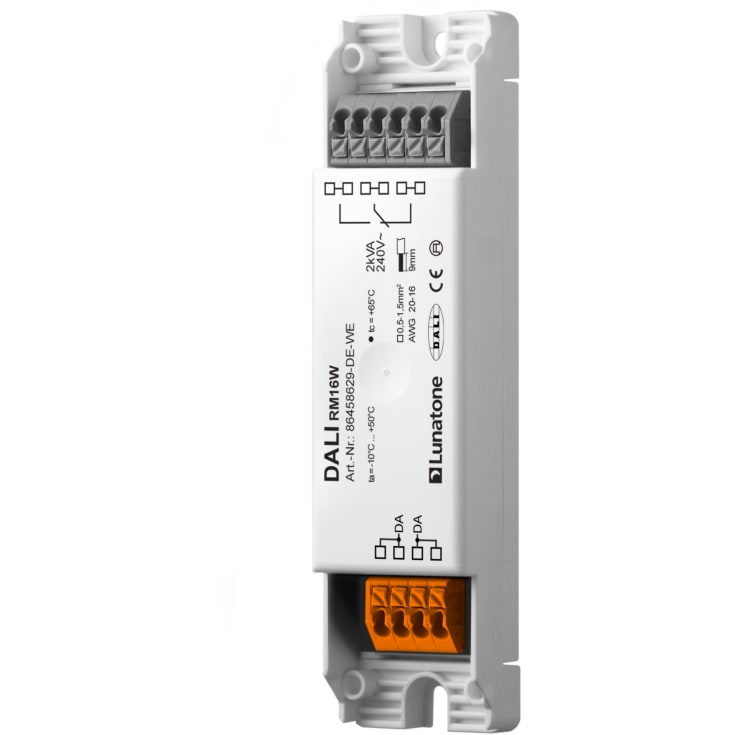 Dali-relé med en 230V/16A vekselbryter for av/på-kontroll
