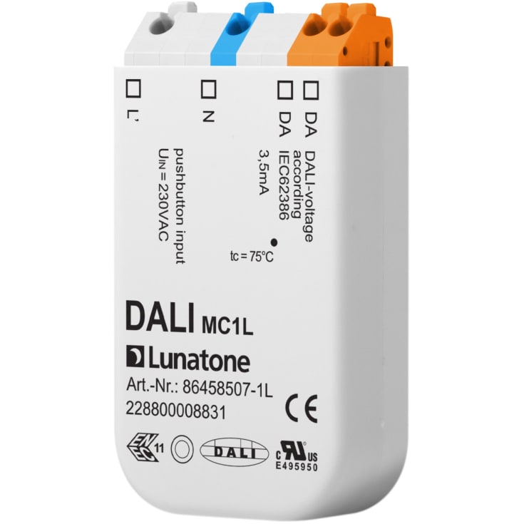 Dali inngangsmodul beregnet for 230V bryter m/fjærretur