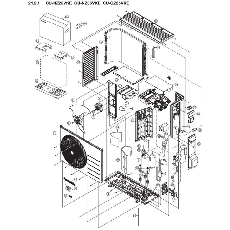 Panasonic ude print til Luft/Luft varmepumpe, ACXA73C57050R
