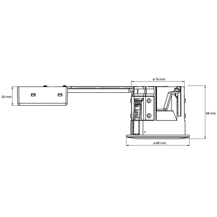 Hilux D10 innfelt spot utenpåliggende GU10, hvit