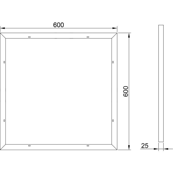 Green:ID hvid integrationsramme til panel, 60x60 cm