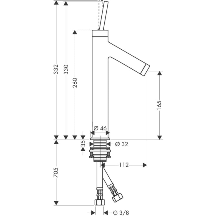 Axor Starck 170 håndvaskarmatur, krom