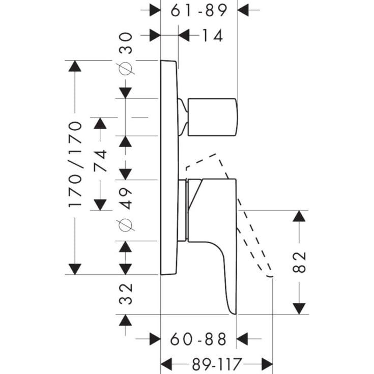 Axor Citterio M brusearmatur, krom