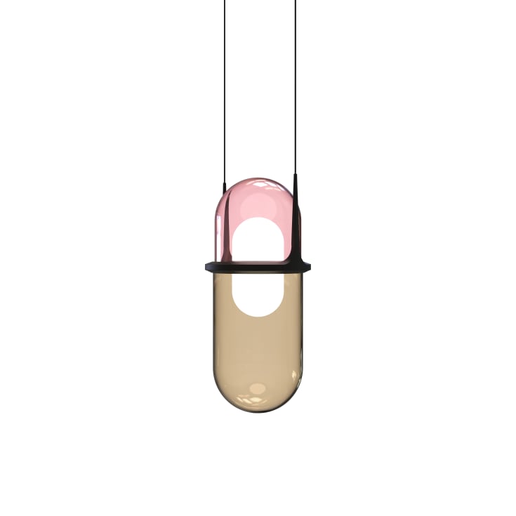 Pille PDI pendel rose glas/champ skærm 27W 2700K DALI dæmpbar