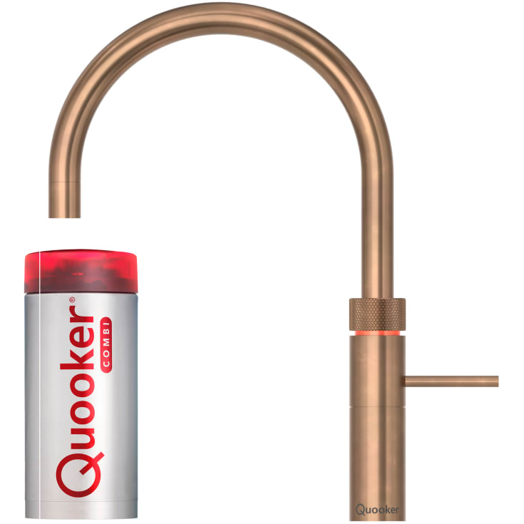Quooker Fusion Round Combi+ køkkenarmatur, kogende vand, bruneret messing