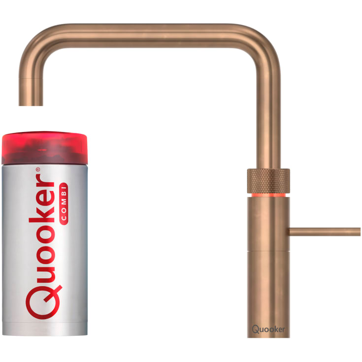 Quooker Fusion Square Combi køkkenarmatur, kogende vand, bruneret messing