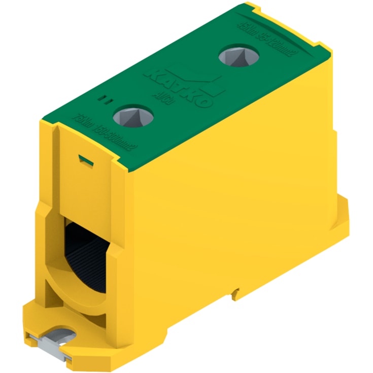 Katko Klemme AL/CU KL1x300, 1x95-300 mm², 400/520A, gul/grøn