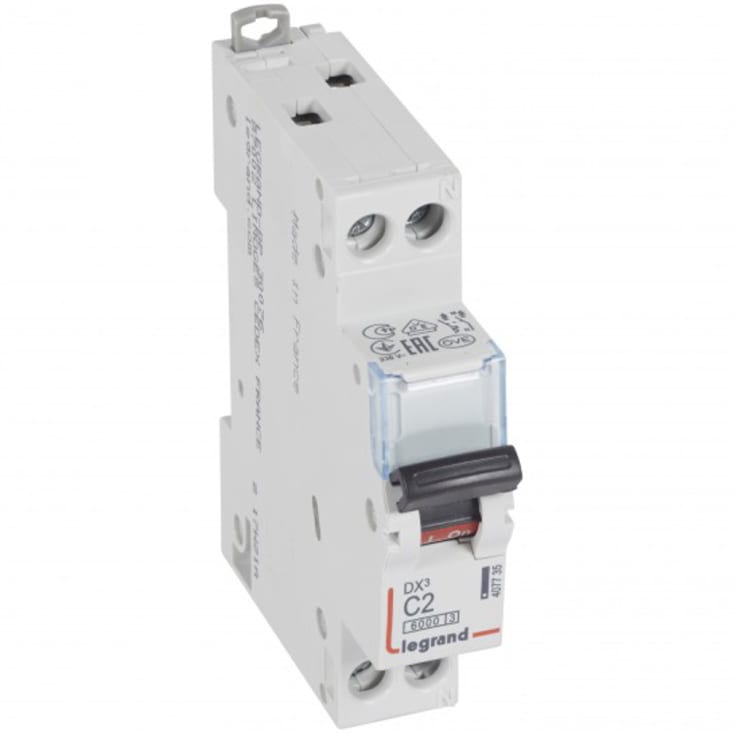 Legrand DX3 automatsikring C 1P+N, 2A
