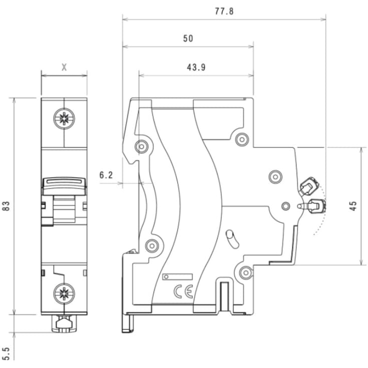 Legrand RX3 automatsikring kl. C, 2P, 13A