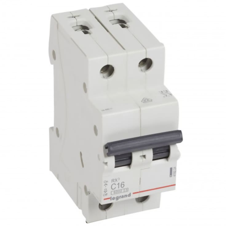 Automatsäkring RX3 C 16A 2P, 2M, 6kA