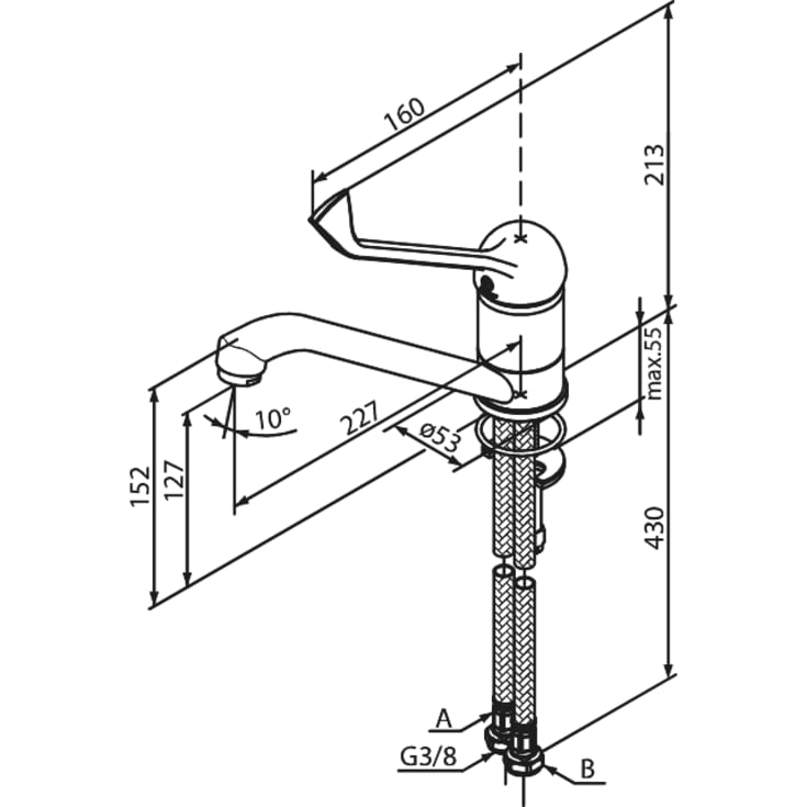 Damixa Space køkkenarmatur, krom