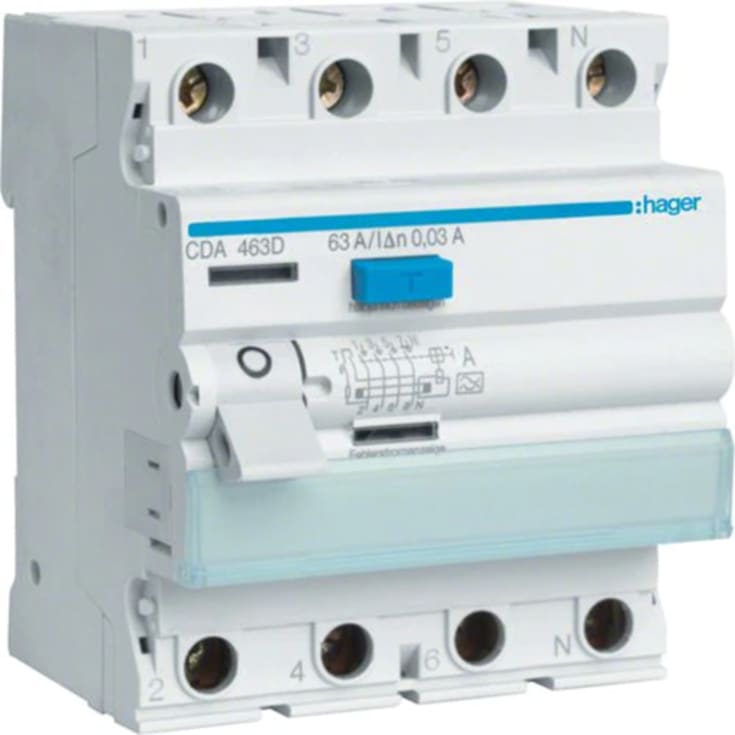 Jordfelsbrytare HPFI 4P 63A 30mA typ A CDA463K