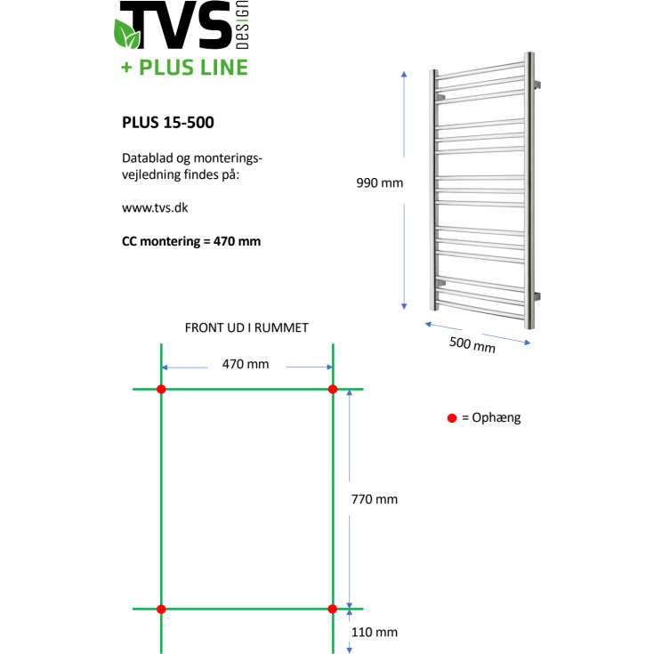 TVS Plus 15 håndkletørker, kombi, 50x99 cm, børstet gull
