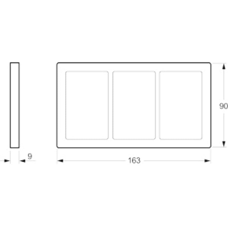 LK Fuga Base 63 designramme, 3x1,5 modul, lysegrå