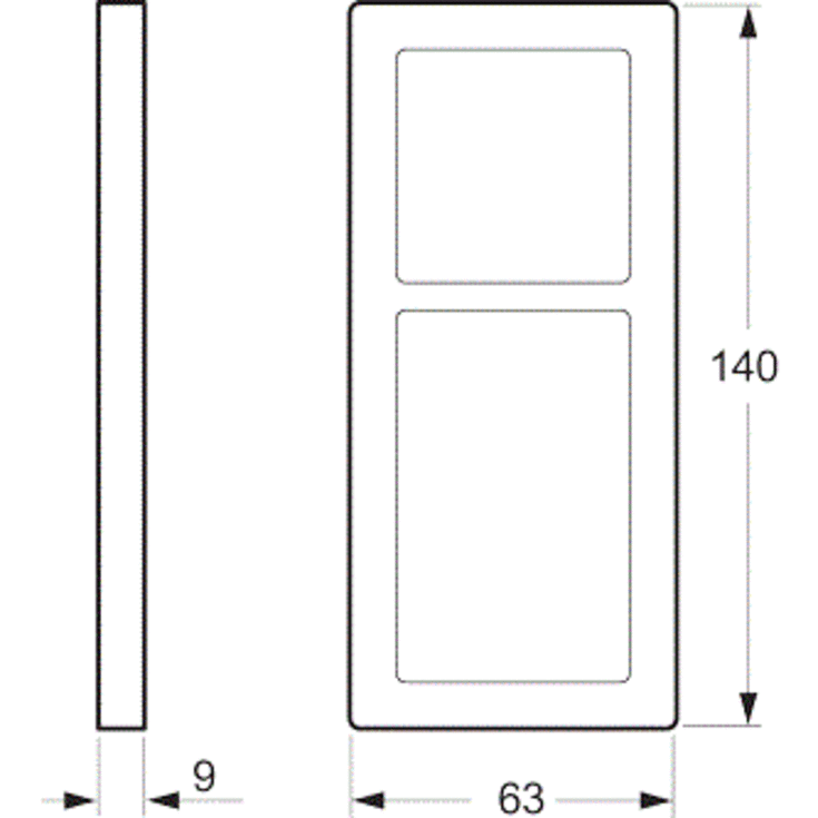 LK Fuga Base 63 ramme, 2,5 modul, lysegrå