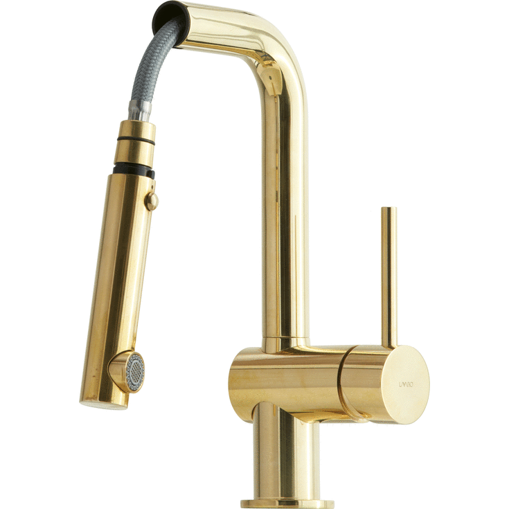 Lavabo Kubus 040 køkkenarmatur, udtrækstud, messing